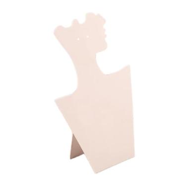 Imagem de YIJU Suporte de exibição de colar de veludo, decoração de exposição de joias, loja de acessórios, suporte de armazenamento de colar, manequim, brinco, Branco