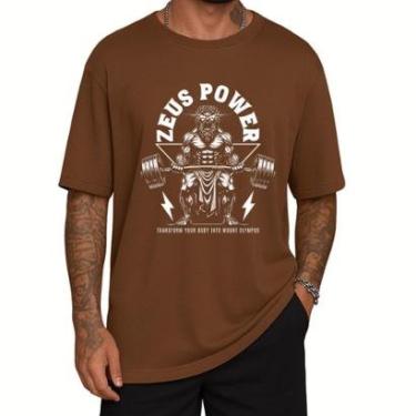 Imagem de Camiseta Oversized Zeus Gola Alta Streetwear Academia Treino-Masculino