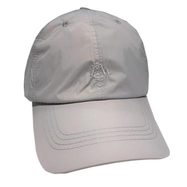 Imagem de RYZGOJV Boné de beisebol de verão de secagem rápida, boné plano feminino de algodão para viagens ao ar livre, boné ajustável padrão de montanha - cinza