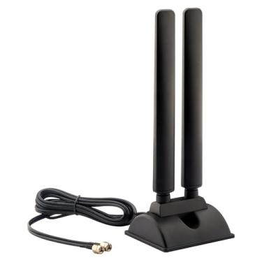 Imagem de Kaunosta Antena WiFi 6E Tri-Band 2,4GHz 5GHz 6GHz RP-SMA Base Magnética para PC Desktop Placa-Mãe Computador PCI-E 6E Cartão Bluetooth USB Adaptador WiFi Roteador Sem Fio