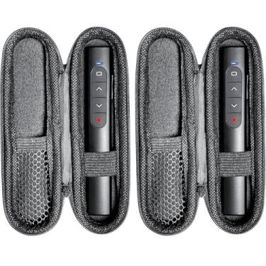 Imagem de (2 unidades) Controle remoto de apresentador sem fio com capa, clique de apresentação com hiperlink e controle remoto de volume PowerPoint Office Clicker para apresentação de keynote/PPT/Mac/PC/laptop