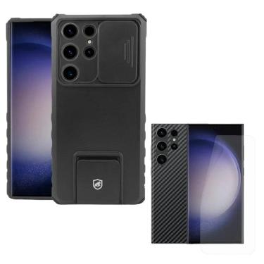 Imagem de Capa Victus + Película Frontal e Traseira Preta para Samsung Galaxy S23 Ultra - Gshield