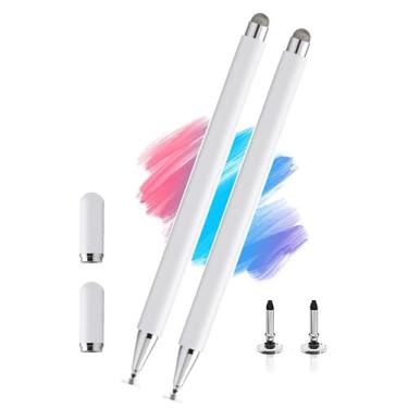 Imagem de 2 canetas Stylus 2 em 1 para Samsung Galaxy Tab A, Tab A7 Lite/A7/A8/A8 Plus/A9/A9 Plus, lápis de alta sensibilidade e precisão para iPad/iPhone/AMZ Fire/Lenovo/Pixel Mesas todos os dispositivos touch
