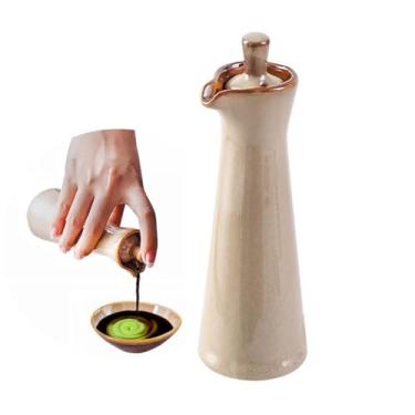 Imagem de JSYTCCJ Garrafa dispensadora de azeite de oliva, dispensador de molho de soja japonês Shoyu Garrafas de óleo de 118 ml para cozinha, recipiente de vinagre adequado para armazenamento de xaropes de
