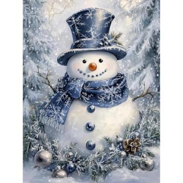 Imagem de Eiazuiks Pintura de Natal por número para adultos. Pintura de Ação de Graças por Números para Adultos Pintura de Desenho Iniciante com 3 Pincéis Pintura em Tela Pintura a Óleo Outdoor Boneco de Neve