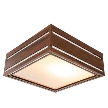 Imagem de Luminária Decorativa Madeira Plafon Ilhota Mirror 30Cm