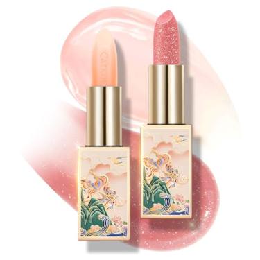 Imagem de CATKIN Bálsamo Labial Colorido Batom Ultra Hidratante Labial Hidratante Profundo Cuidados com Vitamina E Nutritivo para Lábios Rachados e Secos, 3,4 g, 2 peças (01+10)