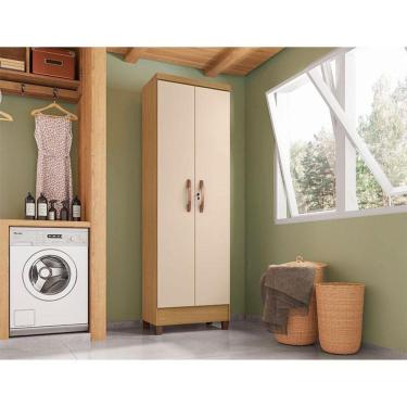 Imagem de Armário Multiuso Ambiente Egito Carvalho Americano Off White Com Chave - Incorplac