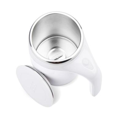 Imagem de Caneca Mixer Automatica Grande 400ml Bule Misturador Manetico Copo Jarra Liquidificador Shake Vintage Luxo Branco