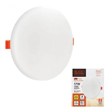 Imagem de Painel Plafon Led Borda Infinita Black + Decker Redondo 17W, Branco Fr