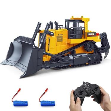 Imagem de Bulldozer de controle remoto fisca RC 1/16 para crianças de 8 anos ou 