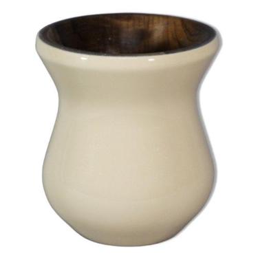 Imagem de Cuia Madeira Nobre Imbuia Chimarrão Perolizada Bege - Gastrobel