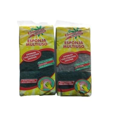 Imagem de Kit Com 6 Bucha De Lavar Louça Dupla Face Limpeza Pesada - ESPONFLORA