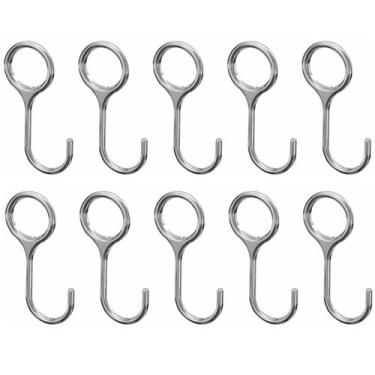 Imagem de Kit 10 Ganchos Para Porta Utensílios e Talheres Cromado FS - Fassin Sh