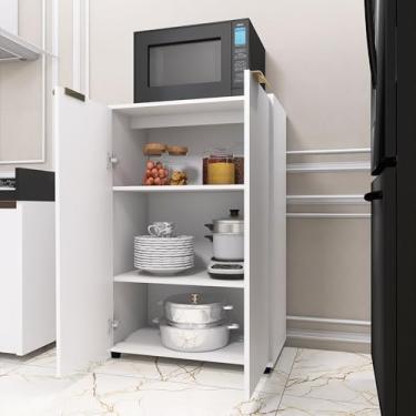 Imagem de Armário de Cozinha Modular com Prateleiras Ajustáveis, Branco, 4 Níveis