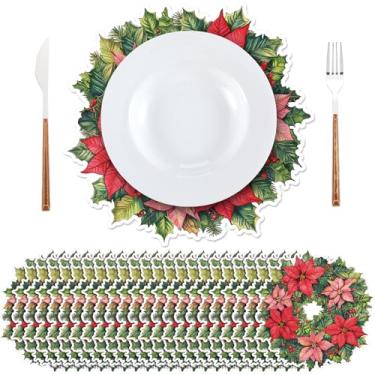 Imagem de AmazingSpark 100 peças de jogo americano de papel de Natal 33 cm descartáveis, guirlanda de Natal, decoração de Natal, mesa de jantar, banquete, artigos de festa