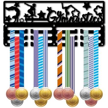Imagem de CREATCABIN Suporte de Medalha de Ginástica Expositor de Medalha Esportiva Pequeno Ferro Antiderrapante Suporte de Parede Moldura para Mais de 40 Prêmios Fitas Organizador Medalhistas de Armazenamento
