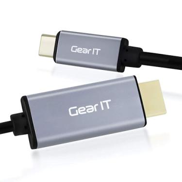 Imagem de Cabo USB-C para HDMI da GearIT [compatível com Thunderbolt 3 portas] Cabo USB tipo C para HDMI (4K@60Hz) para MacBook Pro 2018/2017, MacBook Air, iPad Pro 2018, Surface Book 2, Samsung S10 e mais, preto, Preto, 6 Feet