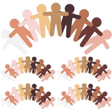 Imagem de Geyee 216 peças de recortes de papel para artesanato em branco multiculturais para quadro de avisos, meninos, meninas, pessoas, cartolina para arte, sala de aula, materiais para professores, projetos