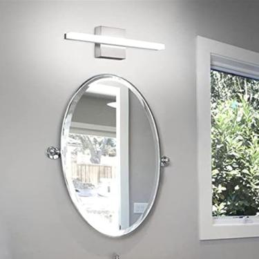 Imagem de GZZBMY Luzes de parede LED para espelho de banheiro, faixa longa, à prova d'água, arandelas de parede de alumínio, iluminação moderna, acima do espelho, lâmpadas de parede para maquiagem, sala de