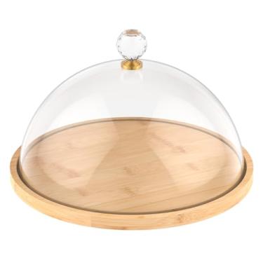 Imagem de Suporte de bolo redondo para festa com tampa de acrílico para decoração de armazenamento de queijo e manteiga