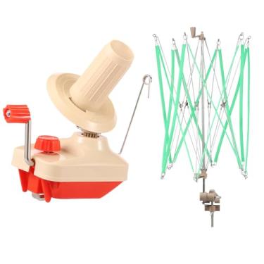 Imagem de Enrolador de fios, ferramenta de enrolamento de bolas de fio rápida e fácil, enrolador de bolo de fio compacto para crochê, enrolador de fio manual portátil com baixo ruído para crochê, enrolador de