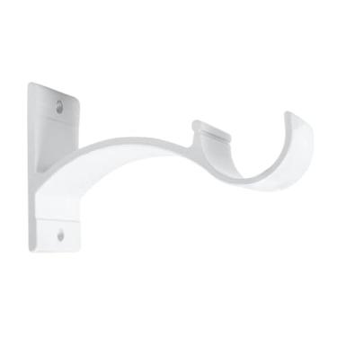 Imagem de Kit com 3 Suportes para Varão Cortina Simples 100% Alumínio Perfil Grosso 28mm Pronto Instalação(Branco Perfil)