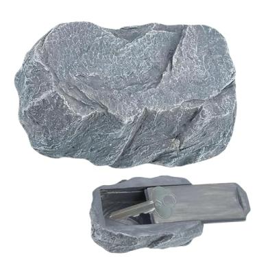 Imagem de GUAOOYY SAFEEscondedor de chaves sobressalente externo, suporte de chaves escondidas à prova d'água para fora, compartimento oculto para esconder uma chave, suporte seguro para quintal de jardim ao ar