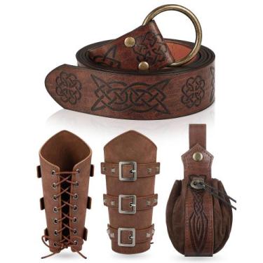 Imagem de Acessório de fantasia LEIFIDE Medieval Viking Belt Set Coffee