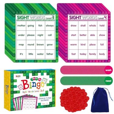Imagem de Sight Word Bingo Game, 120 Sight Words Learn to Read Level 3 & Level 4 Bingo Board Game Dolch's & Fry's Words Lists for Kindergarten and Preschool Kids 5+, Perfect for Classroom & at Home