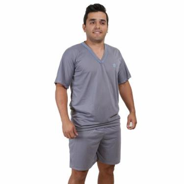 Imagem de Pijama Masculino Verão Camisa Lisa com Short Curto - Pérola Pijamas, G