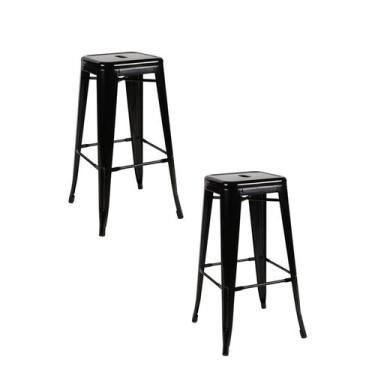 Imagem de Kit 2 Banquetas Alta Industrial em Aço Tolix Espresso Móveis