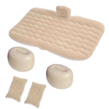 Imagem de Cama Inflável Colchão Carro Veicular Viagem Bege Resistente