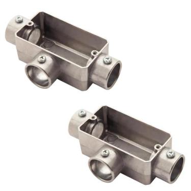 Imagem de 2 Condulete Tipo T Em Alumínio Sem Rosca Medida 1 1/4 Sieg