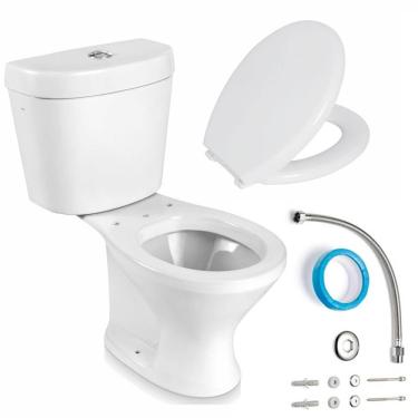 Imagem de Bacia Com Caixa Acoplada Diamantina Branca Infantil + Assento E Kit De Instalação - Cbi...