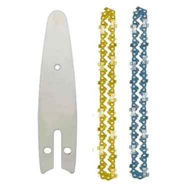 Imagem de BYYINGSUS Corrente e guia para mini motosserra elétrica de substituição, serra elétrica, peças de serra elétrica, acessórios de ferramentas de jardim