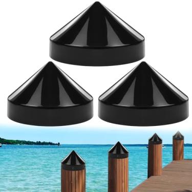 Imagem de Tampa de pilão de cone de 20 cm + 21 cm + 23 cm para doca marítima, tampa de empilhamento para cabeça de tubo de poste de doca, tampas de poste de doca, tampas de empilhamento de pilão de doca para