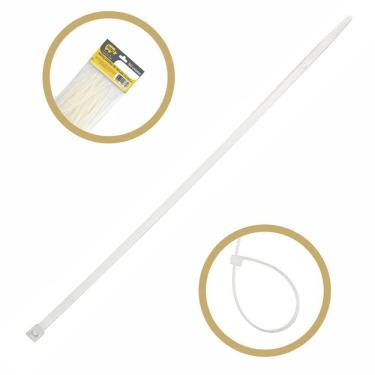 Imagem de Kit Abraçadeira Presilha 200x4,8mm Branca 500 Unidades 