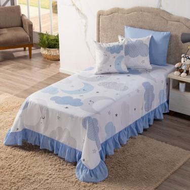 Imagem de Colcha Solteiro Cobre Leito Infantil Menina Menino 4 Peças