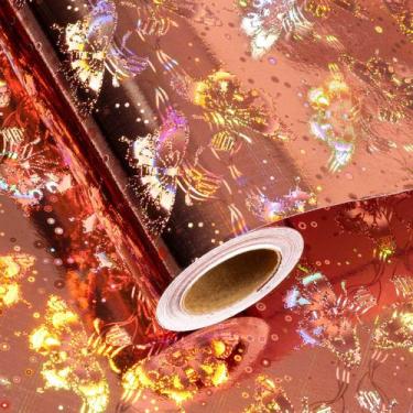Imagem de Rolo de papel de embrulho Merture Metallic Rose Gold Holographic