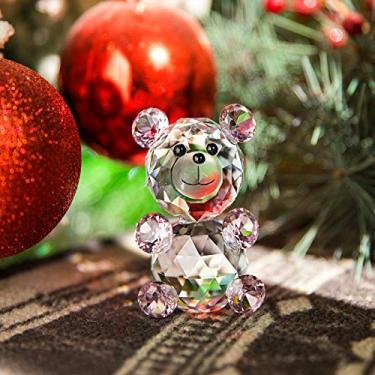 Imagem de Enfeite de mesa de Natal H&D de cristal para bebês com estampa de ursinho e peso de papel da coleção 2,3 1,2 polegadas, Pink Bears, 2.3*1.2inch, 1