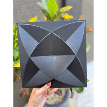 Imagem de Kit 50,100 Placas PVC 3D Com Dupla Face Revestimento Para Sala Quarto Cozinha 25x25cm (50,DAKAR PRETA)