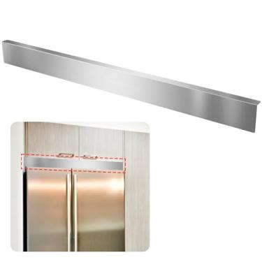 Imagem de Sanbege Enchimento de lacunas universal de aço inoxidável 304, 91 cm x 7,5 cm x 2,5 cm para armário de cozinha, parede e forno, micro-ondas, geladeira, fogão, exaustor, fogão (níquel escovado)