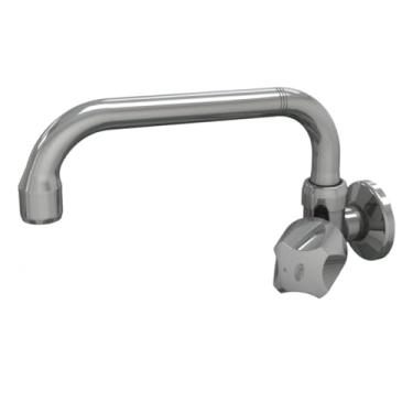 Imagem de Torneira para Cozinha de Parede Bica Móvel Horizontal Búzios Luxo 1/4 de volta Cromada Com Bitola de 1/2" - 3/4" Durín