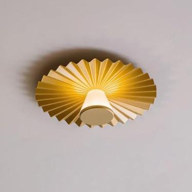 Imagem de Luminária de teto LED dourada moderna Dia-35cm Lâmpada de teto para corredor, 3000K/4000K/5000K ajustável, arandela de parede redonda de alumínio com fiação de 20W para sala de jantar, cozin