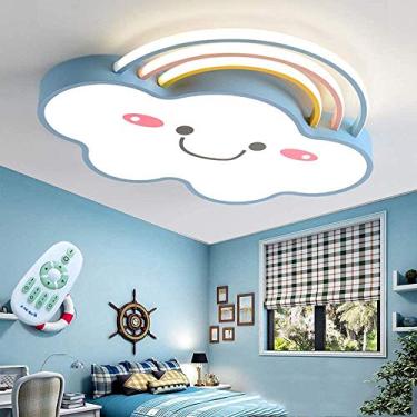 Imagem de Luminária de teto LED moderna para quarto de crianças, luminária de teto com desenho animado em arco-íris e nuvem, lustre para quarto, simples, moderno, para meninos e meninas, decoração de