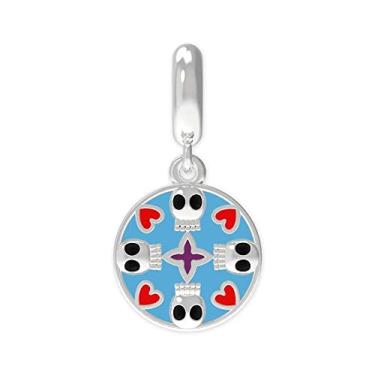 Imagem de Berloque de Prata 925 La Catrina Caveira Doreen Link com Resina