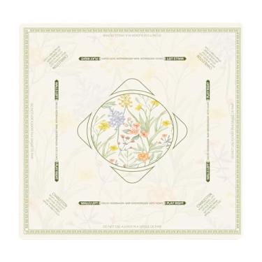 Imagem de Idocolors Mahjong Mat with Play Rule - Durable Mahjong Table Cover with Floral Design, Mahjong Accessories Gifts for Women, Game Mat for Mahjong and Board Game with Storage Bag (Green_B)