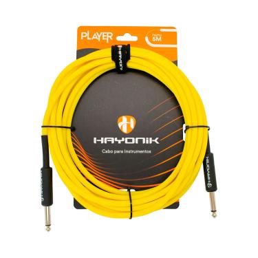Imagem de Cabo P/ Instrumentos Hayonik Player P10 x P10 Amarelo 5 Metros - CB0539