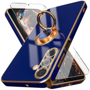 Imagem de Capa de telefone yuanming Galaxy A16 5G azul com protetor de tela